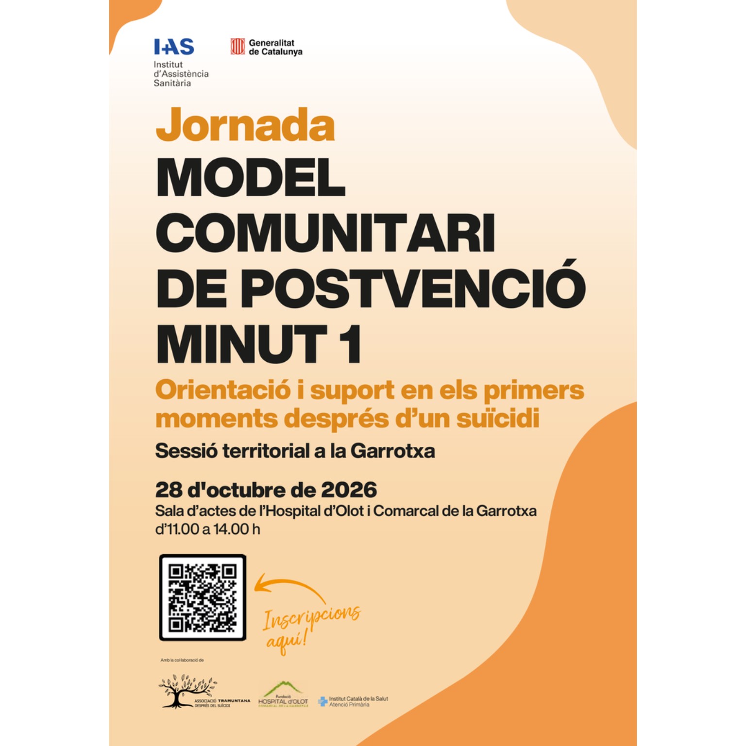 Cartell de la jornada de Minut 1 a Olot del 28 d’octubre de 2026